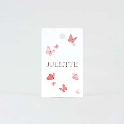 Label roze vlinders - personalisatie in folie (535.059)