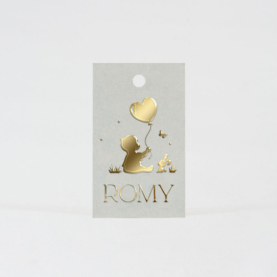 Label silhouet baby in goudfolie - personalisatie in folie (535.061)