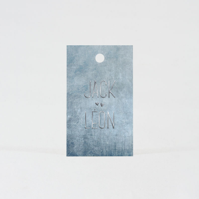Label blauwe jeanslook - personalisatie in folie (535.074)