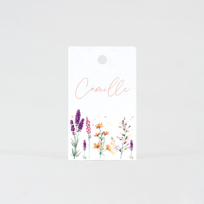 Label met kleurrijke veldbloemen (535.110)