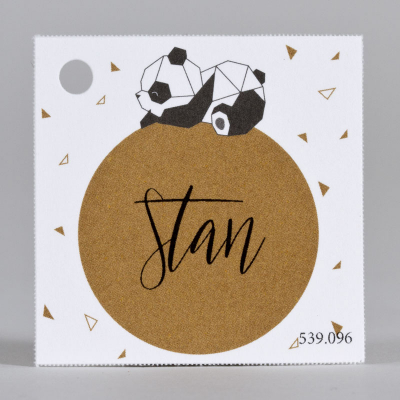 Suikerkaartje met trendy geometrische panda (539.096)