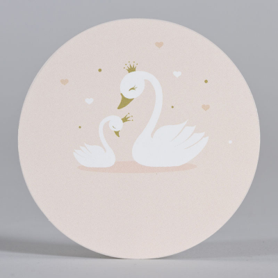 Grote ronde sticker met zwanen (539.208)
