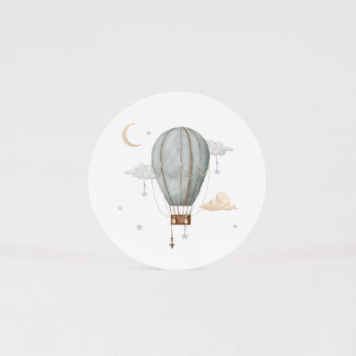 Witte sluitzegel met retro luchtballon  (571.161)