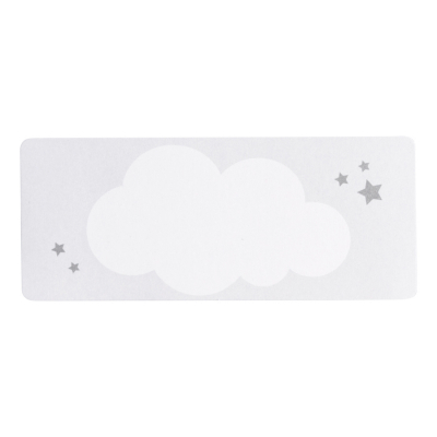 Adresetiket met witte wolk en zilveren sterren (576.202)