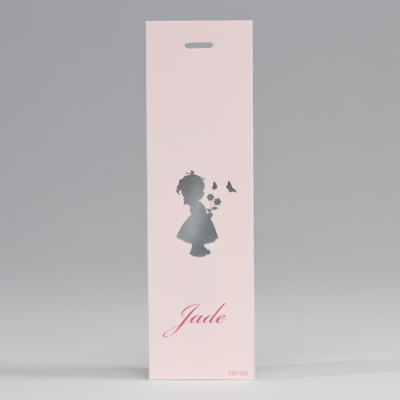 Lang label silhouet meisje roze (597.092)