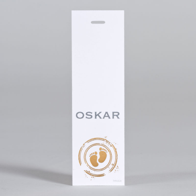 Lang label met stempel in koperfolie (599.024)