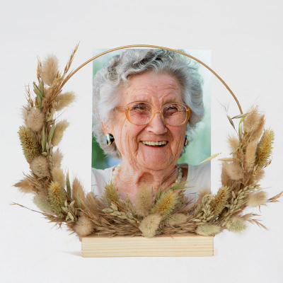 Flowerhoop met foto in houten kistje (610.909)