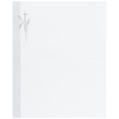 Enkele rouwbrief met korenaar en kruis (620.003)