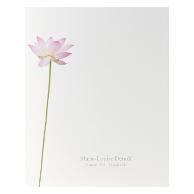 Dubbel plano rouwbrief met lotusbloem (631.138)