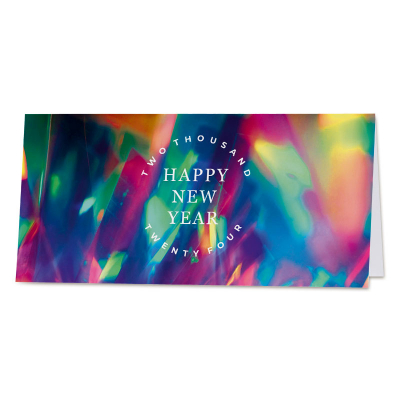 Nieuwjaarskaart HNY en jaartal voluit op flashy achtergrond  (843.085)
