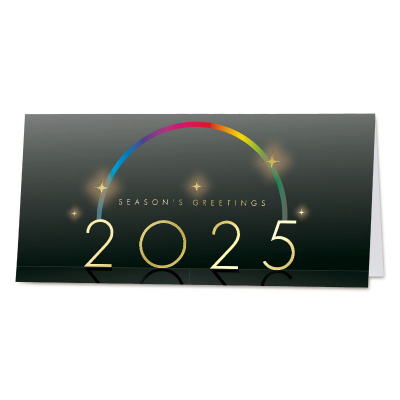 Zakelijke wenskaart 2025 met kleurrijke regenboog (844.022)