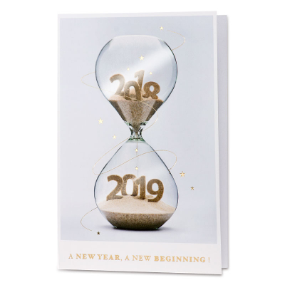 Nieuwjaarskaart zandloper 2019 (848.066)