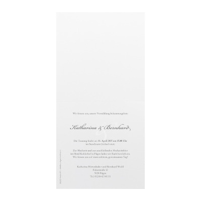 Hochzeitskarte mit Herzenprägung, mintgrünem Einleger & Schleife (104.014)