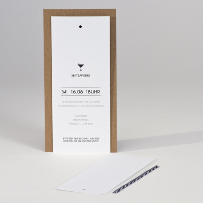Elegante Fächerkarte zur Hochzeit aus Kraftpapier
 (108.010)
