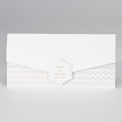 Hochzeitskarte im Taschenlook mit geometrischem Design (108.065)