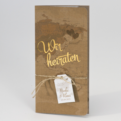 Hochzeit Flugticket aus Kraftpapier
 (108.126)