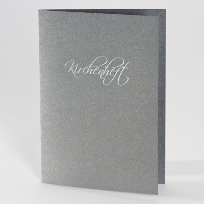 Kirchenheft aus anthrazitfarbigem Metallic-Karton  (146.091)