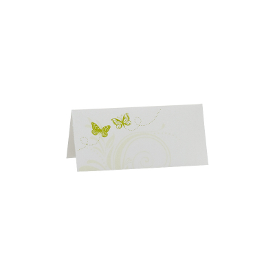 Tischkarte mit Ranke und zwei grünen Schmetterlingen
 (221.069)