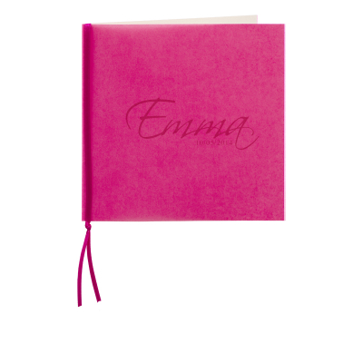 Quadratische Karte mit pinker Pergament-Tasche und Schleife (313.035)
