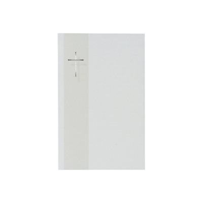 Trauerbild mit grauem Band und Silberkreuz zu 1-Nutzen (652.080)
