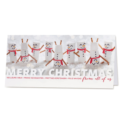 Lustige internationale Weihnachtskarte mit Marshmallow-Weihnachtsmännern (843.002)