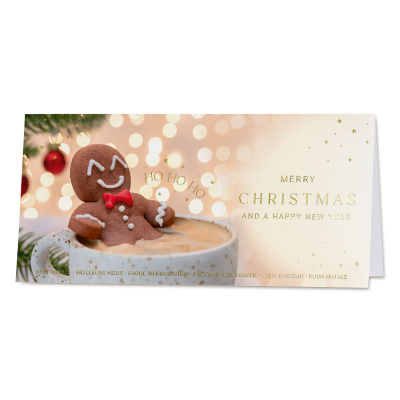 Ho Ho Ho…Weihnachtskarte mit Lebkuchenmann | Goldfolie (843.031)