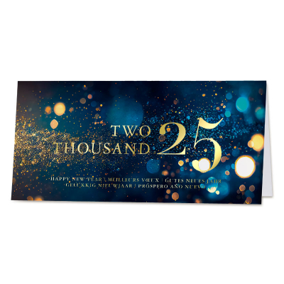 Internationale Neujahrskarte 'Two Thousand 25'|Goldfolie (844.036)