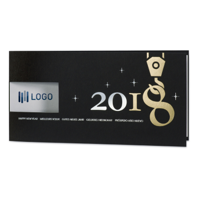Neujahrskarte mit Sicherheitshaken für einen guten Rutsch ins neue Jahr (847.016)