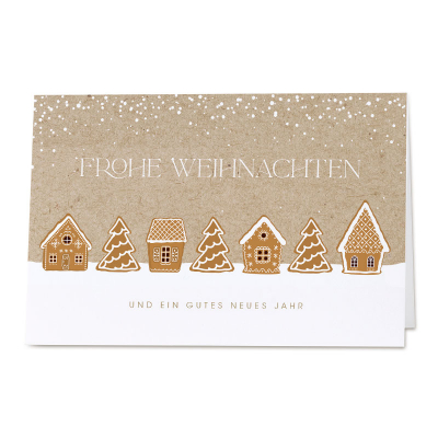 Firmen Weihnachtskarte mit Lebkuchenhäusern| Kraftlook (864.084)