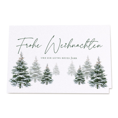 Firmen Weihnachtskarte mit schneebedecktem Tannenwald (865.094)