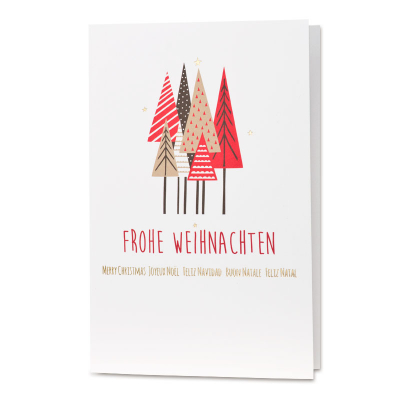 Weihnachtskarte im roten Weihnachtswald (868.083)