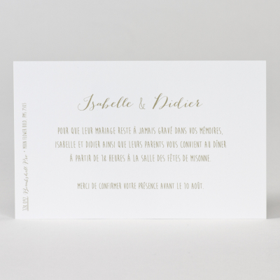 Carte d'invitation blanche (128.097)