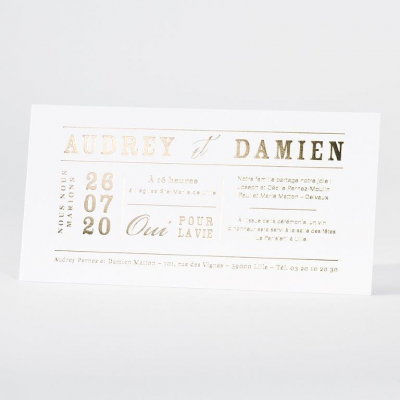 Invitation blanche en letterpress de luxe (133.022)