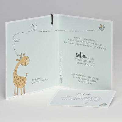 Carte naissance girafe rigolotte (507.013)