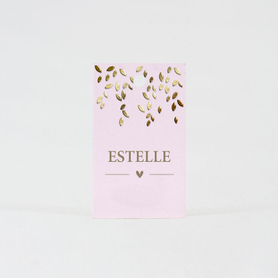 Etiquette rose feuillage en dorure (535.001)