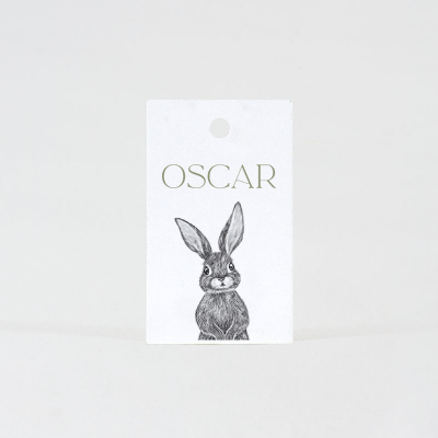 Etiquette lapin en noir et blanc (535.013)