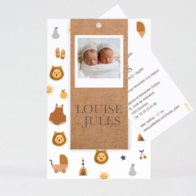 Faire-part naissance motifs et photo (581.030)
