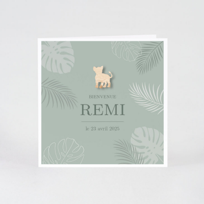 Faire-part naissance exotique motif lionceau (581.087)