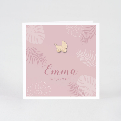 Faire-part naissance exotique motif lama (581.088)