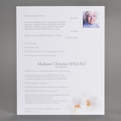 Billet civil papier blanc 2 orchidées 
 (620.128)