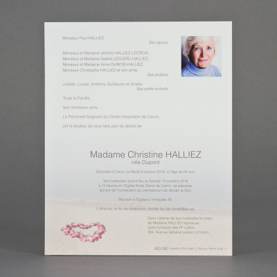 Billet civil cœur en pétales de fleurs (620.160)