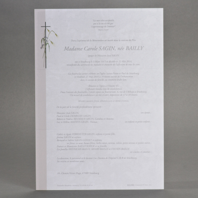 Billet A4 religieux épis de blé et fleurs
 (623.002)