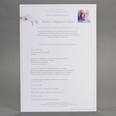 Billet civil A4 papier blanc orchidée
 (623.121)