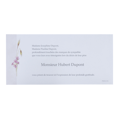 Carte civile épis de blé et fleurs mauves
 (643.008)
