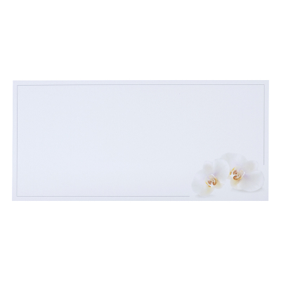Carte civile papier blanc 2 orchidées 
 (643.128)