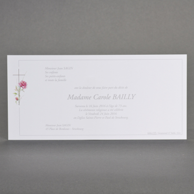 Carte longue bouton de rose (double) (643.155)
