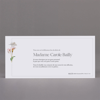 Longue carte l'arum rose avec croix - coupon de 3 (643.179)