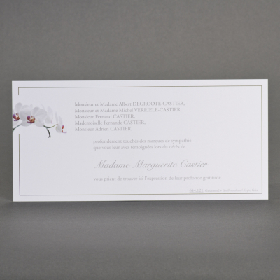 Carte civile papier blanc orchidée
 (644.121)