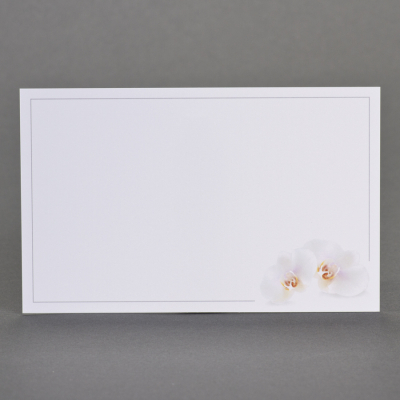 Carte civile papier blanc avec orchidées 
 (670.128)