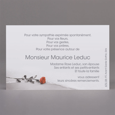 Carte civile mer et rose rouge (670.159)